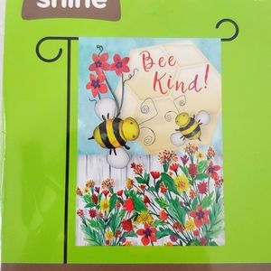 Rain or Shine Welcome small garden flag 12.5" x 18" bee kind